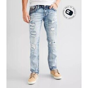 NWOT ROCK REVIVAL MEN'S JEANS  36 Rahm Straight Stretch